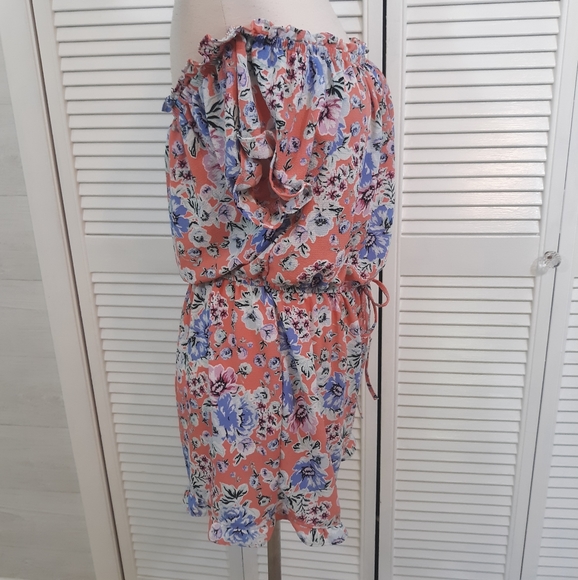 Ultra flirt off shoulder romper shorts sz LG *J - Picture 2 of 6